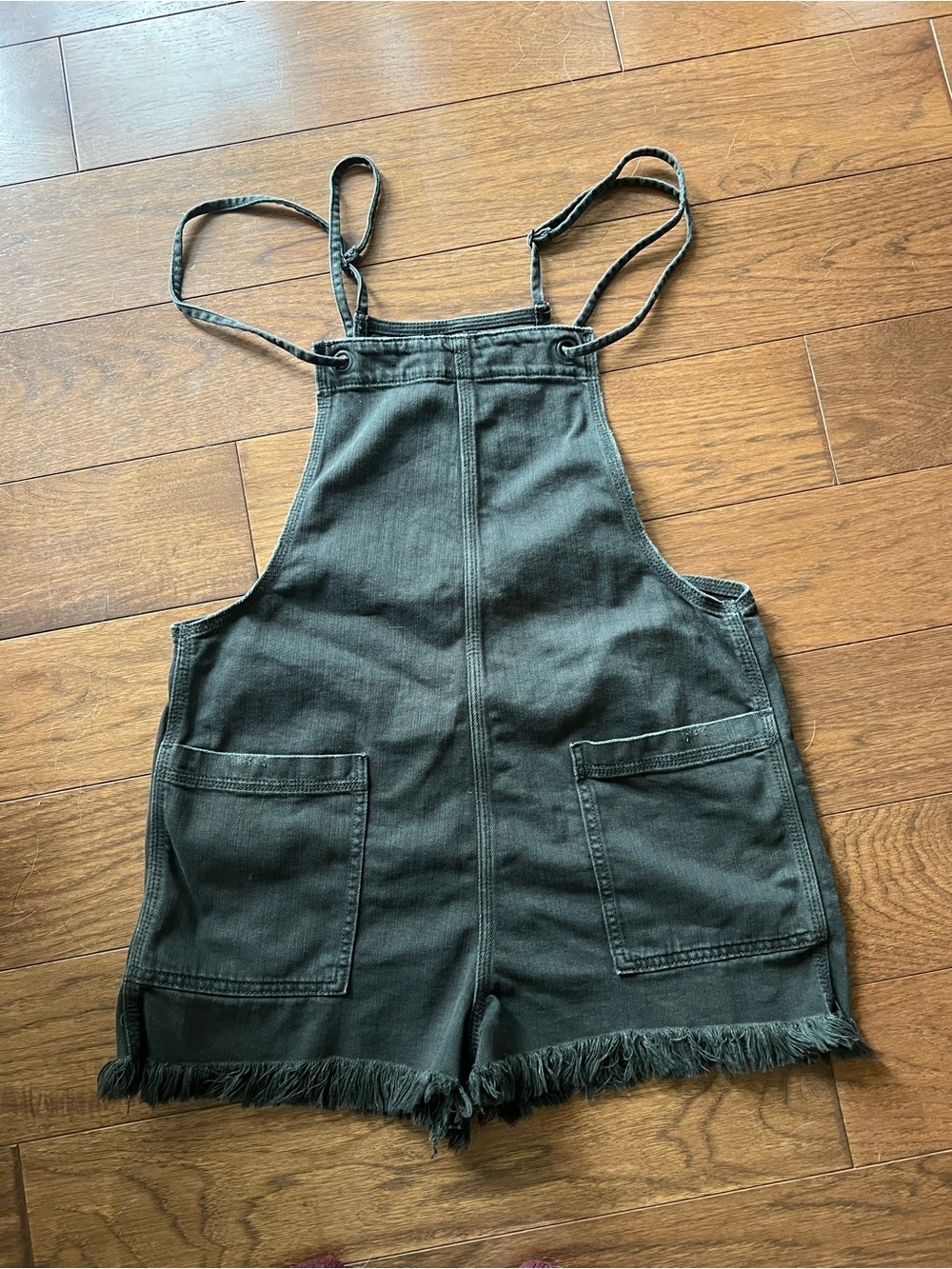 Black Denim Fringe Romper